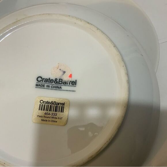 Set of 5 Crate & Barrel 6.5" Bread & Butter Plates Porcelain B7 - Picture 5 of 6